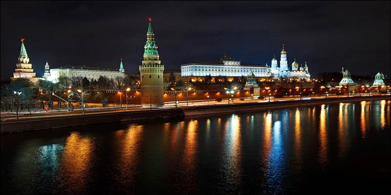 Огни ночной Москвы