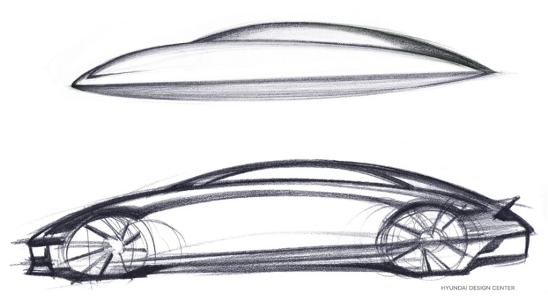 По мотивам Prophecy: Hyundai намекнул на обтекаемый силуэт Ioniq 6 с помощью эскиза