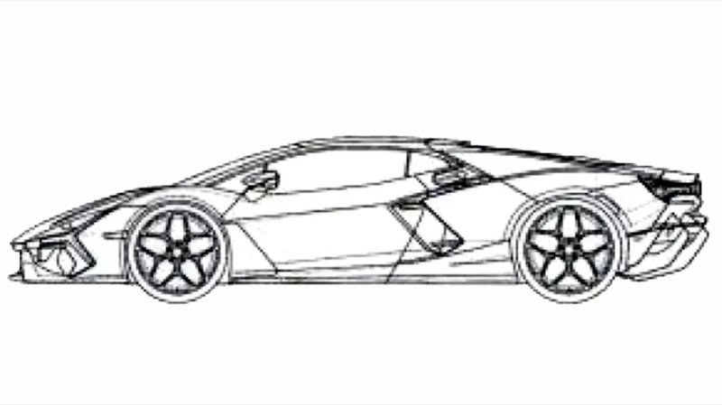 Внешность преемника Lamborghini Aventador рассекретили на патентных изображениях