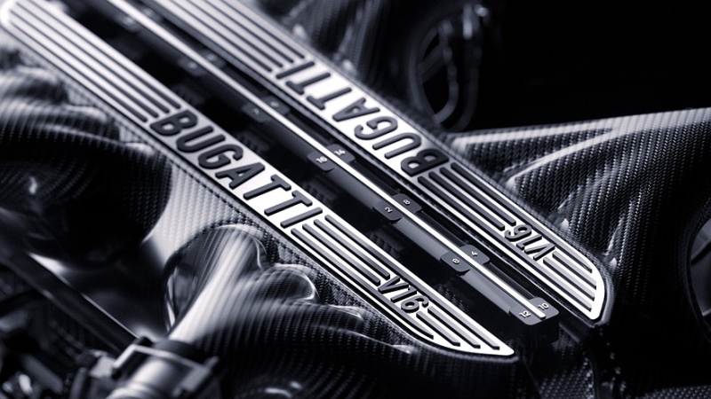 Новые подробности о двигателе Bugatti V16: высокооборотный «атмосферник» длиной 1 м!