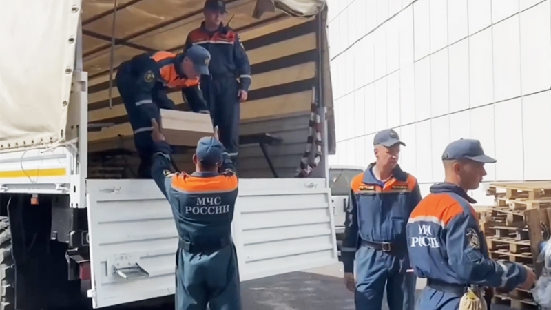 МЧС доставило гумпомощь в Дмитриевский и Беловский районы Курской области