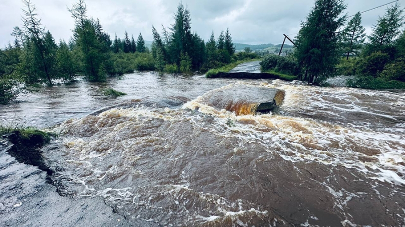 Три моста повреждены паводком на федеральной трассе «Байкал» в Бурятии